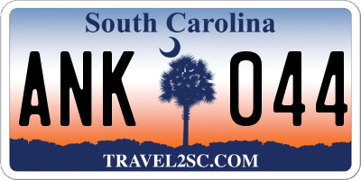 SC license plate ANK044