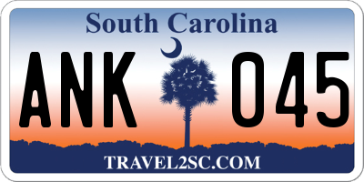 SC license plate ANK045
