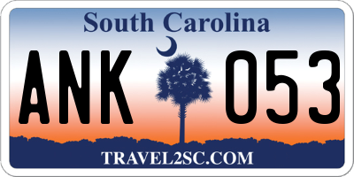 SC license plate ANK053