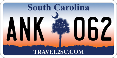 SC license plate ANK062