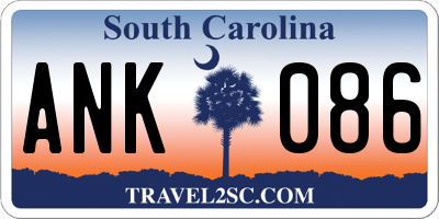 SC license plate ANK086