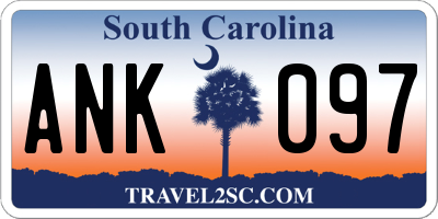 SC license plate ANK097
