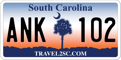 SC license plate ANK102