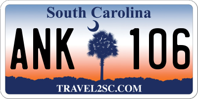 SC license plate ANK106