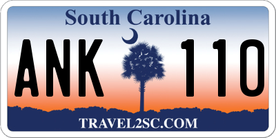 SC license plate ANK110