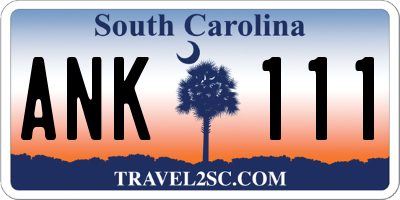SC license plate ANK111