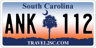 SC license plate ANK112