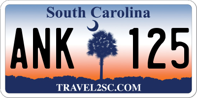 SC license plate ANK125
