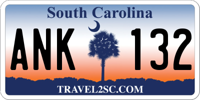 SC license plate ANK132