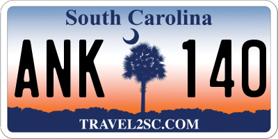 SC license plate ANK140
