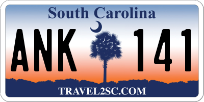 SC license plate ANK141