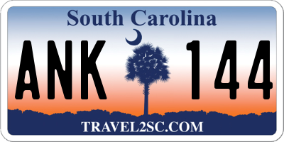 SC license plate ANK144