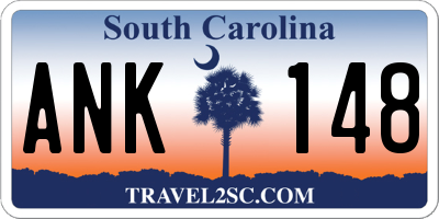 SC license plate ANK148