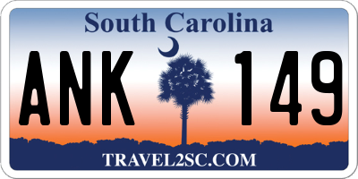SC license plate ANK149