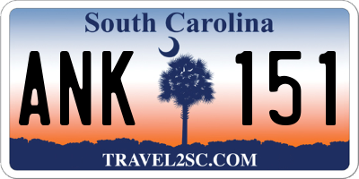 SC license plate ANK151