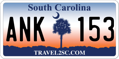 SC license plate ANK153