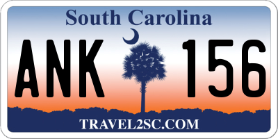 SC license plate ANK156