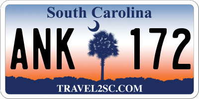 SC license plate ANK172