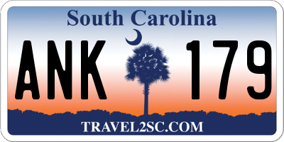 SC license plate ANK179