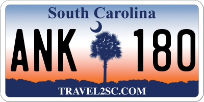 SC license plate ANK180