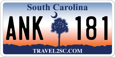 SC license plate ANK181
