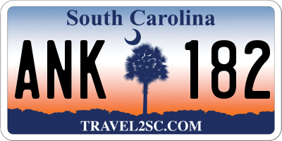 SC license plate ANK182