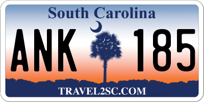 SC license plate ANK185