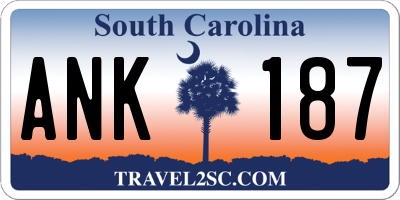 SC license plate ANK187