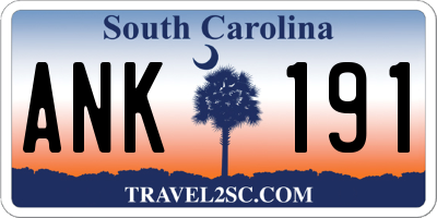 SC license plate ANK191