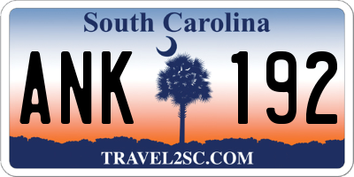 SC license plate ANK192