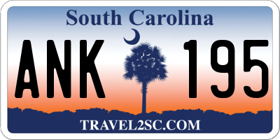 SC license plate ANK195