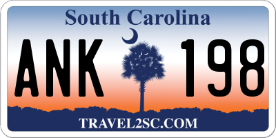 SC license plate ANK198