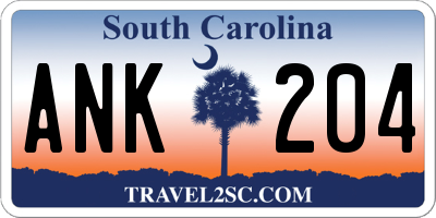 SC license plate ANK204