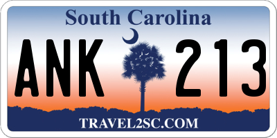SC license plate ANK213