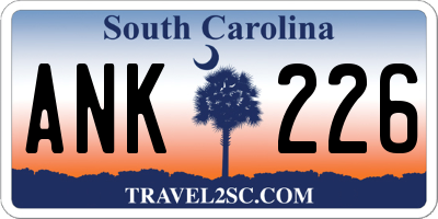 SC license plate ANK226