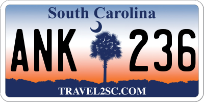 SC license plate ANK236