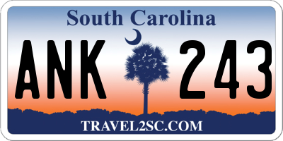 SC license plate ANK243