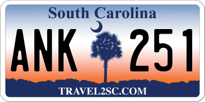 SC license plate ANK251