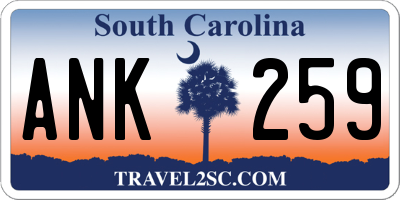 SC license plate ANK259