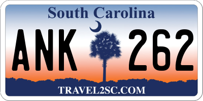 SC license plate ANK262