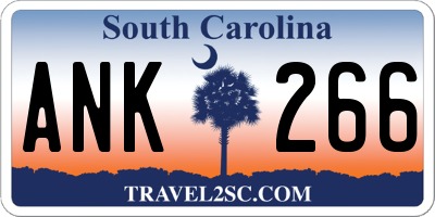 SC license plate ANK266
