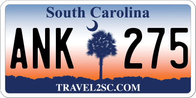 SC license plate ANK275