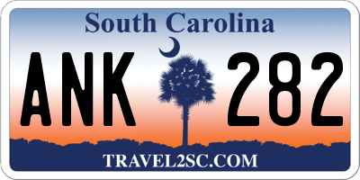SC license plate ANK282