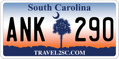 SC license plate ANK290