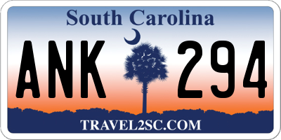 SC license plate ANK294