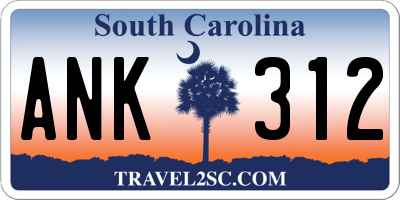 SC license plate ANK312