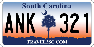 SC license plate ANK321