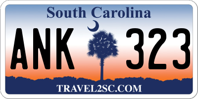 SC license plate ANK323