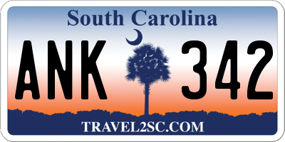 SC license plate ANK342