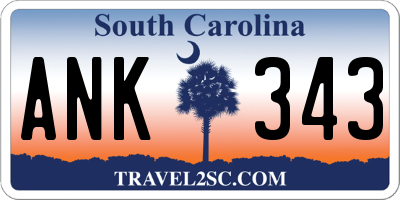 SC license plate ANK343